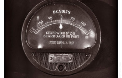 Hand-Painted DC Voltmeter. Fireboat J.J. Harvey. NY. December 2011.